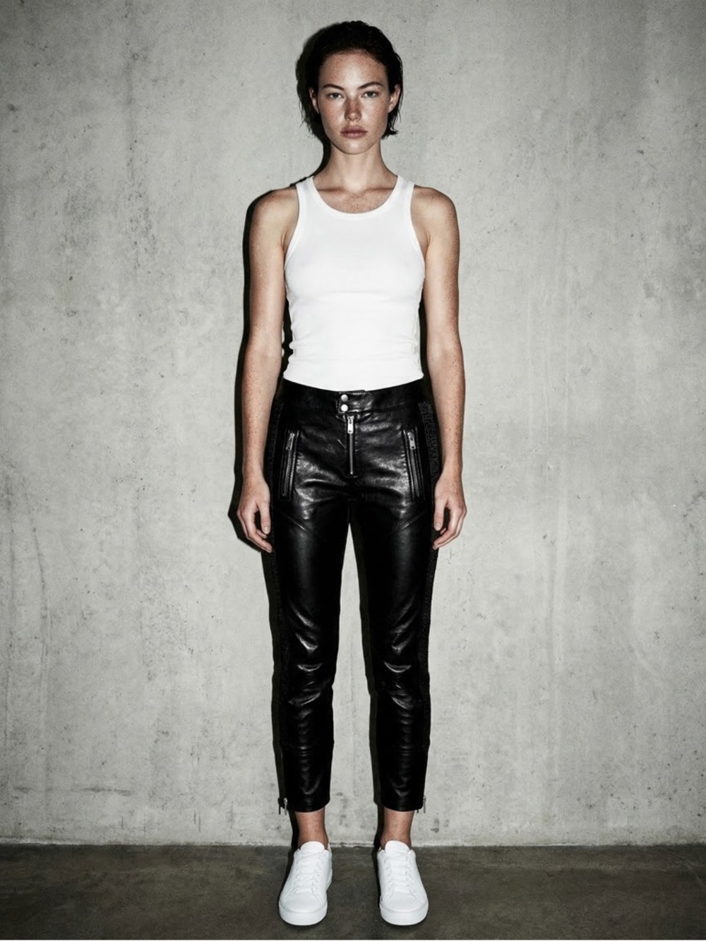 Isabel Marant Étoile Black Faux Leather Moto Pants Zip Pocket Ankle Zip FR 36